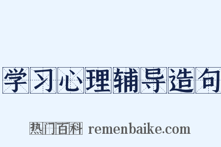 学习心理辅导造句是什么意思的图片